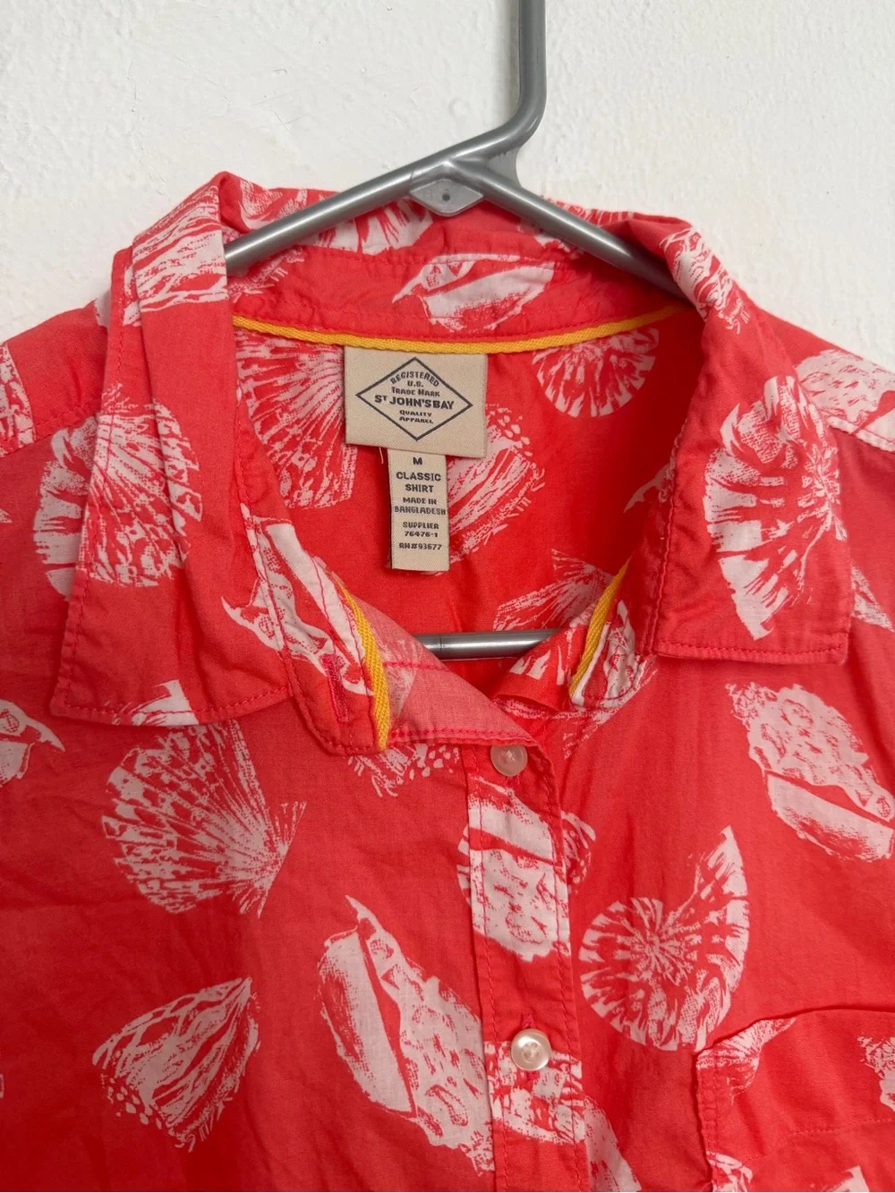 Sleeveless Red Floral Shells Button-Front Top - St. Johns Bay